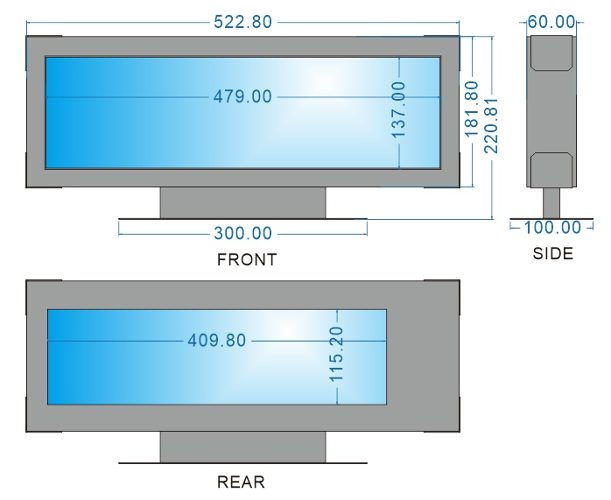 양면 BAR(전면 21.5&quot; 1/2 cutting, 후면 18.5&quot; 1/2 cutting) LCD 셋트