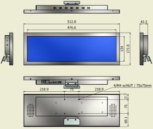 19 인치 1/2 cut Bar LCD 미디어